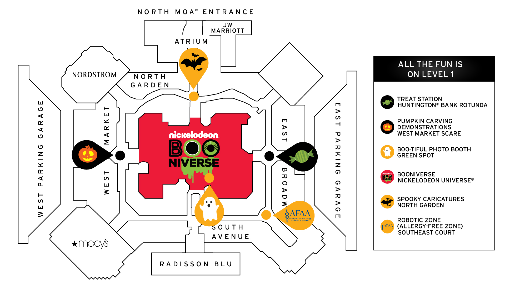 Mall-O-Ween Activation Station Map