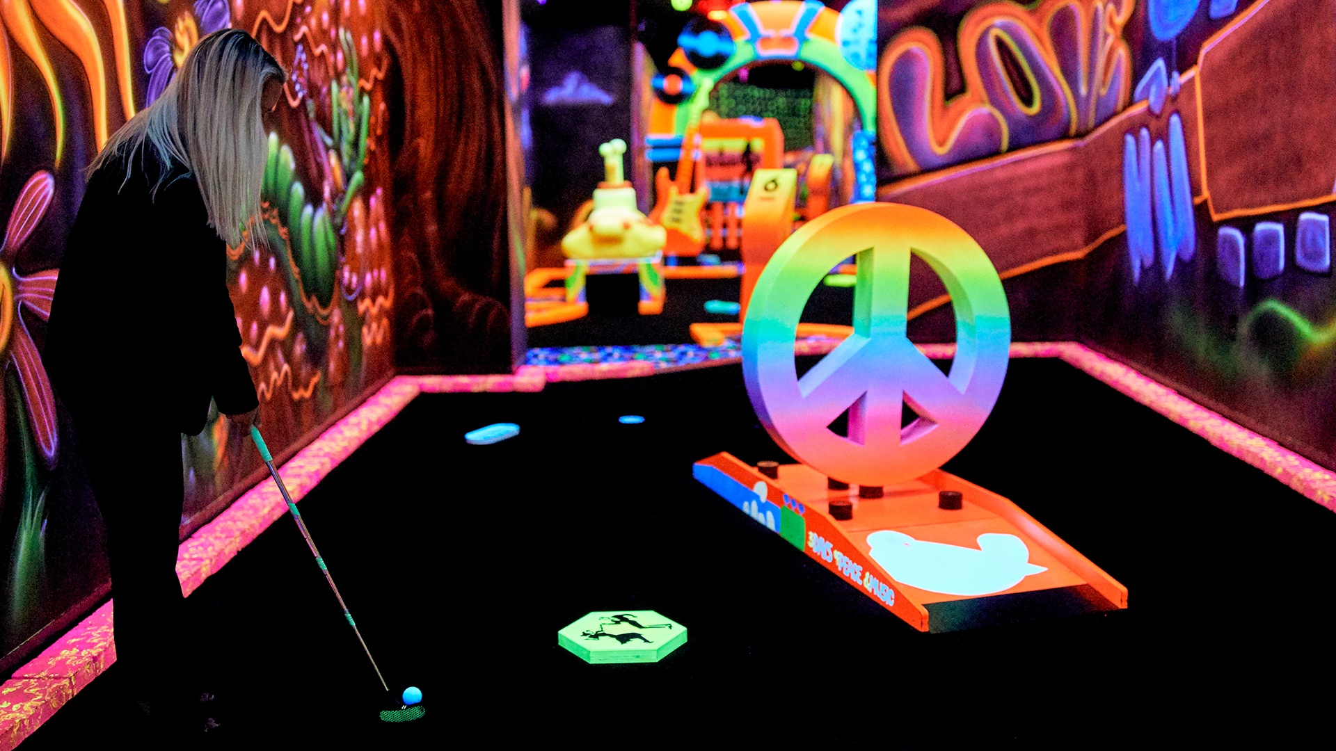 black light mini golf